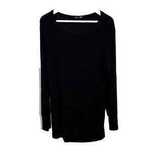 Universal Standard Tunic Top Size Medium Black Long Sleeve Modal T-Shirt Tee